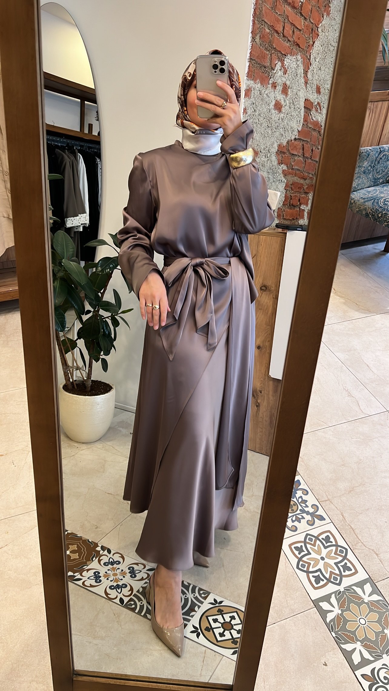 QOOQ Saten takım vizon