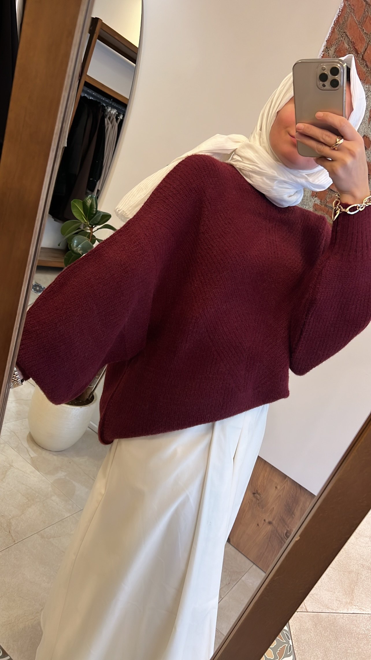 QOOQ triko kazak bordo