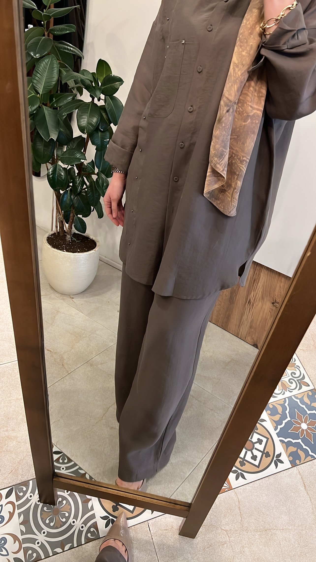 Safari pantolonlu takım vizon CEREMONY