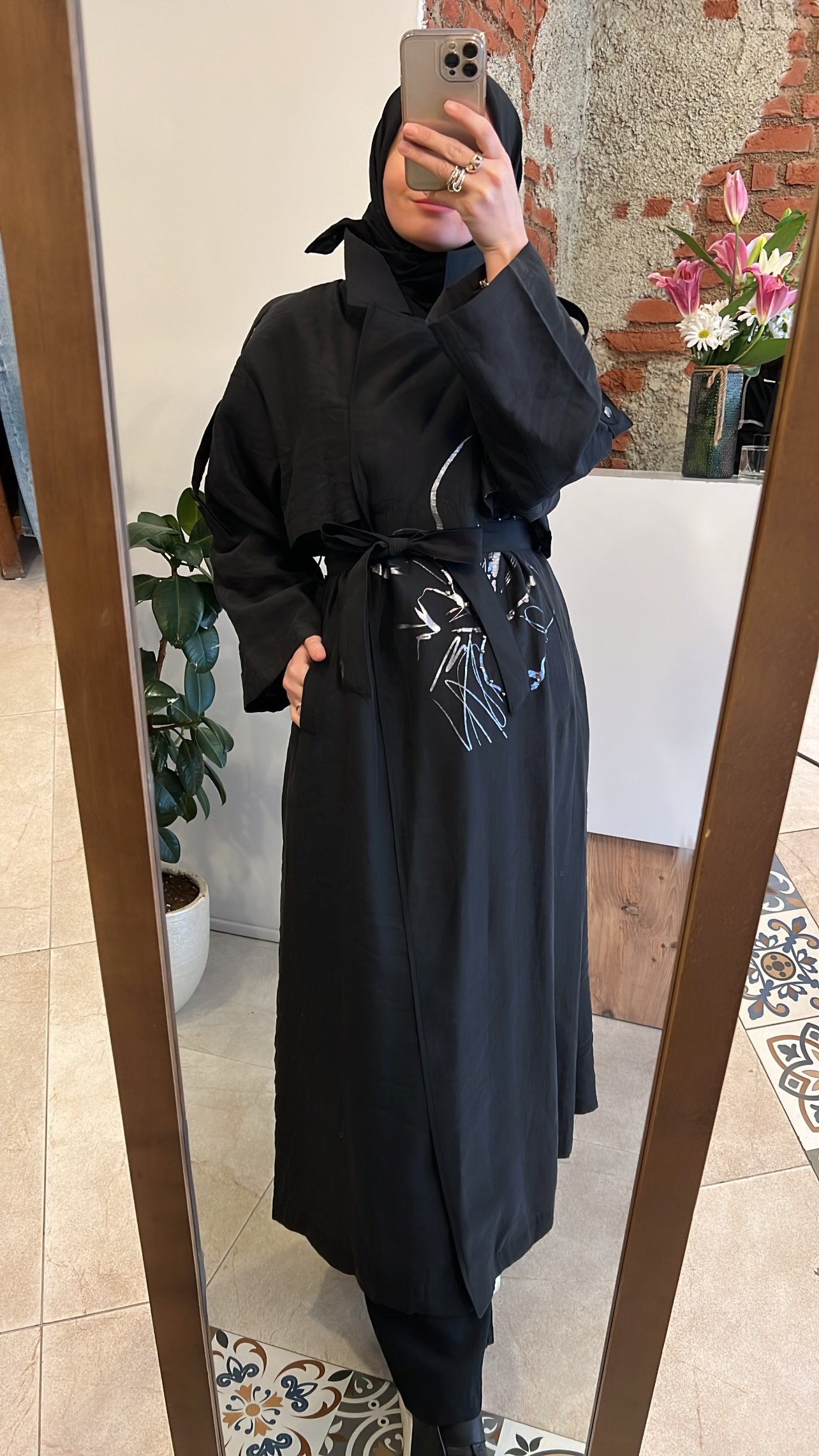 Safari trençkot siyah CEREMONY