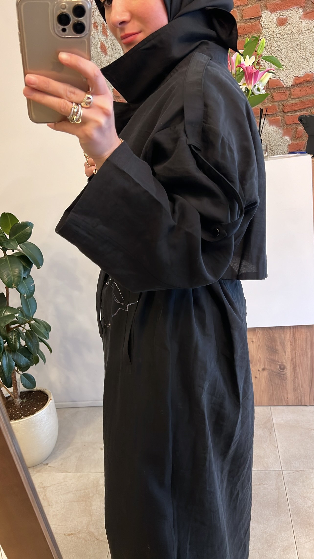 Safari trençkot siyah CEREMONY