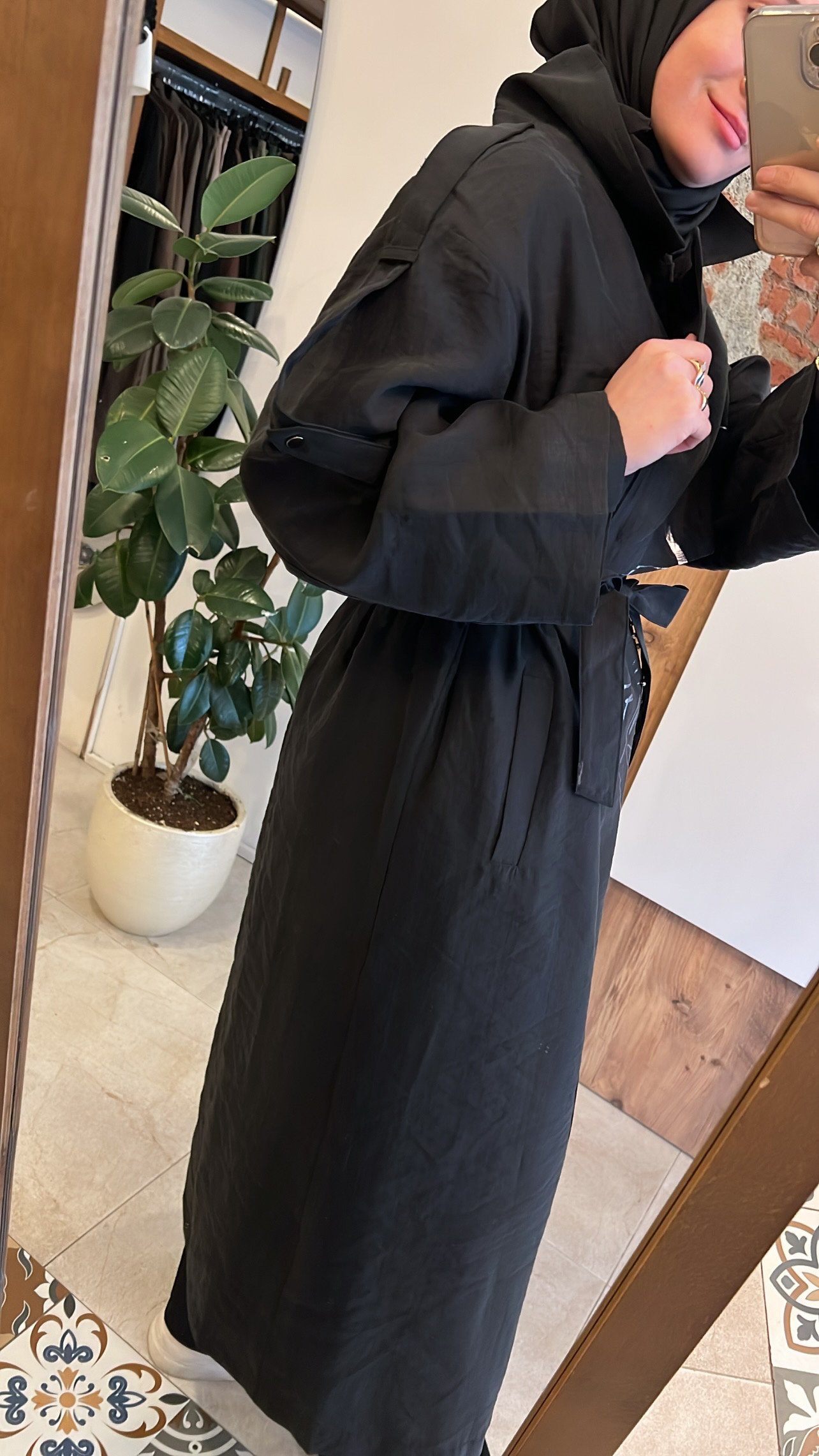 Safari trençkot siyah CEREMONY