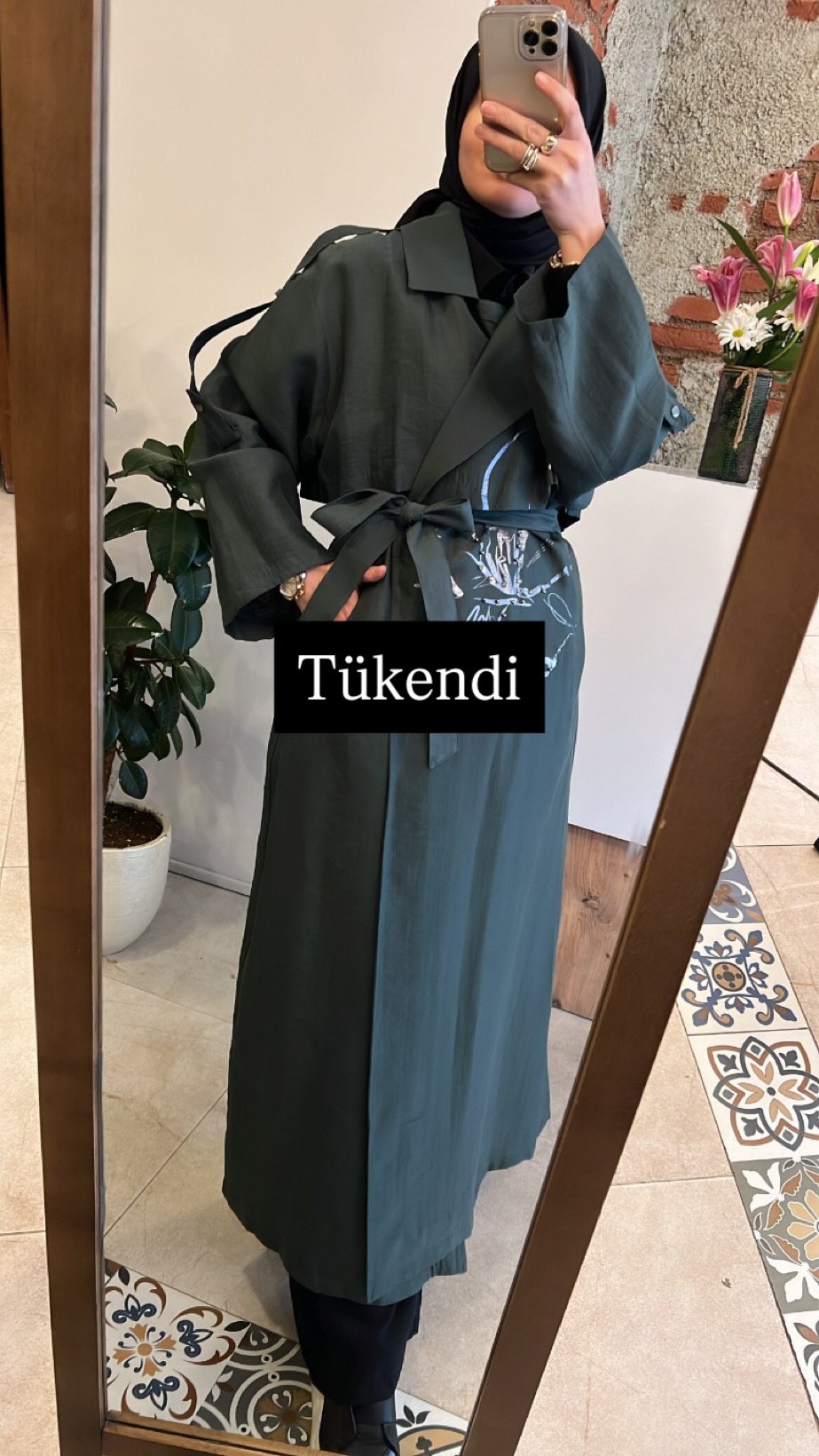 Safari trençkot yeşil CEREMONY