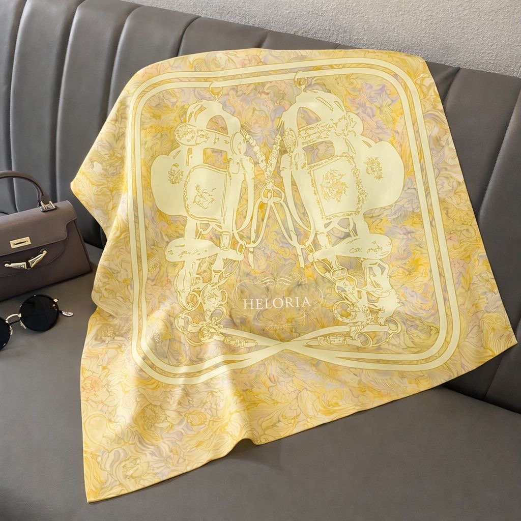 Sarı çok renkli omuz şalı 