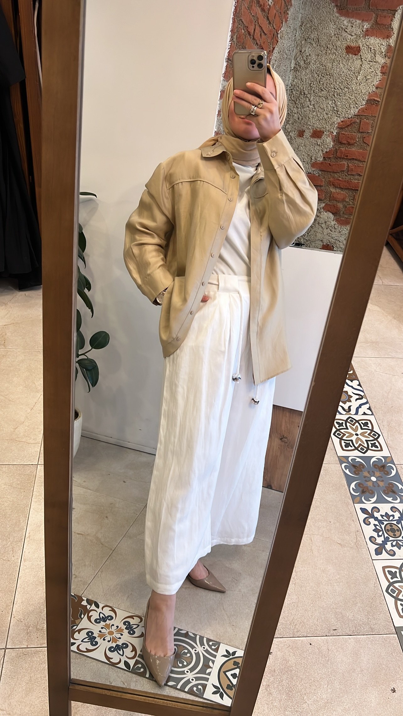 Skye pantolon beyaz VENÖVE 