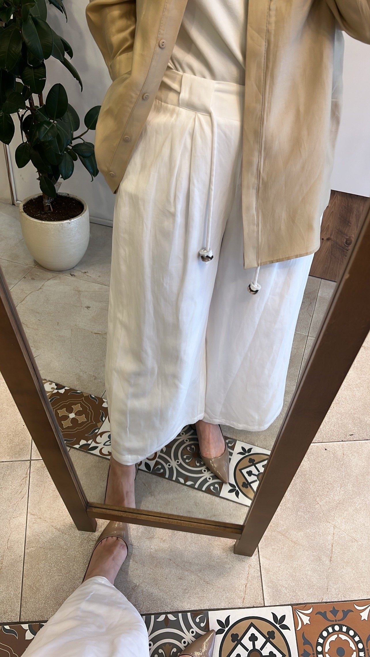 Skye pantolon beyaz VENÖVE 