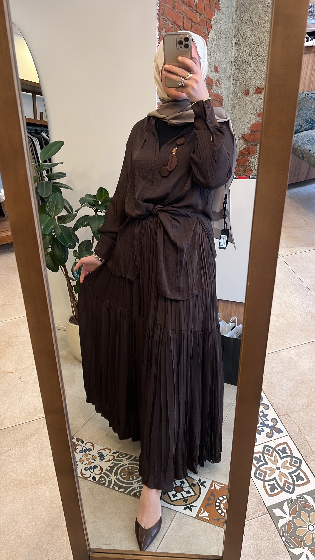 Tuniği aksesuarlı cupra takım kahve CEREMONY