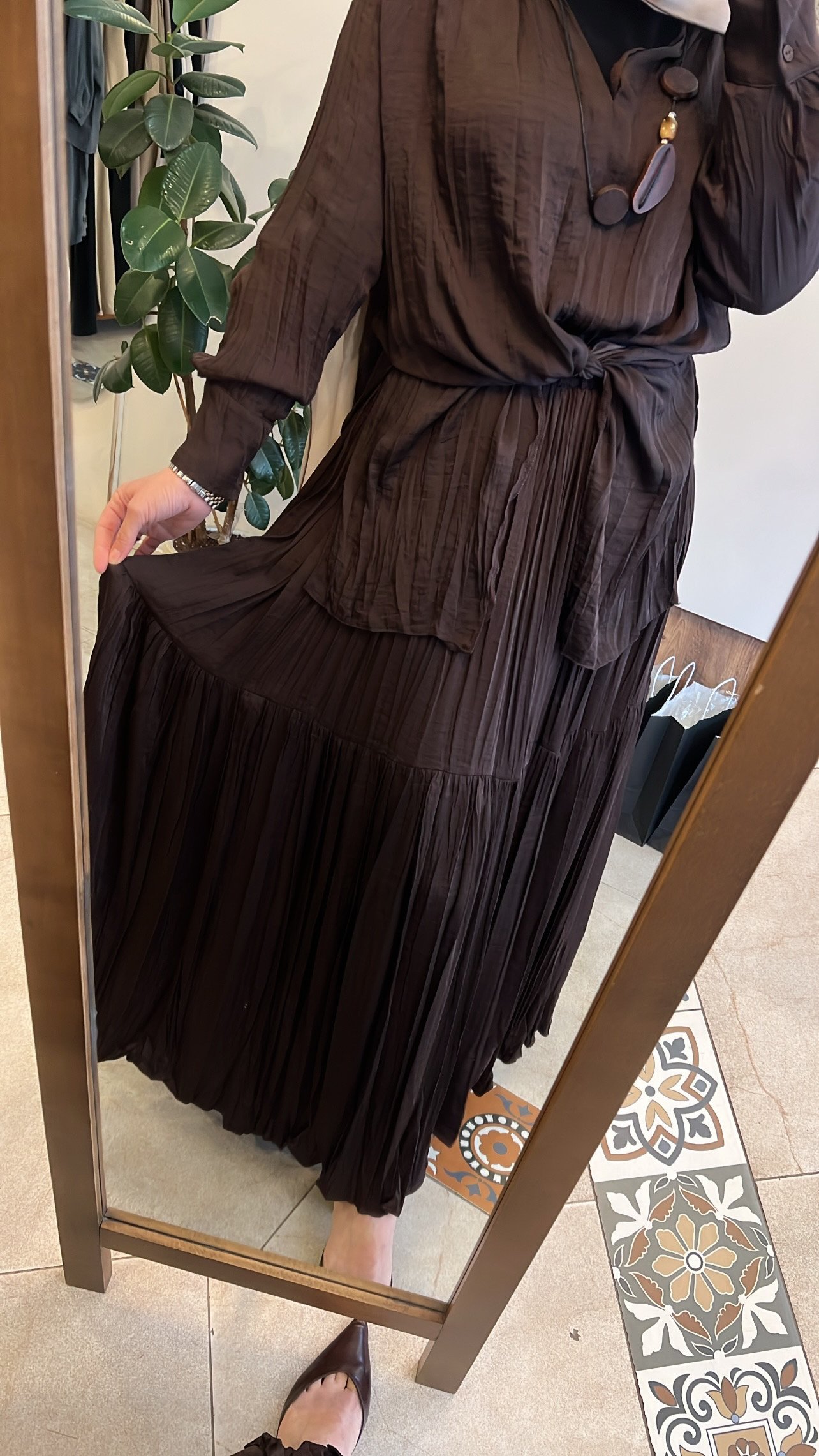 Tuniği aksesuarlı cupra takım kahve CEREMONY