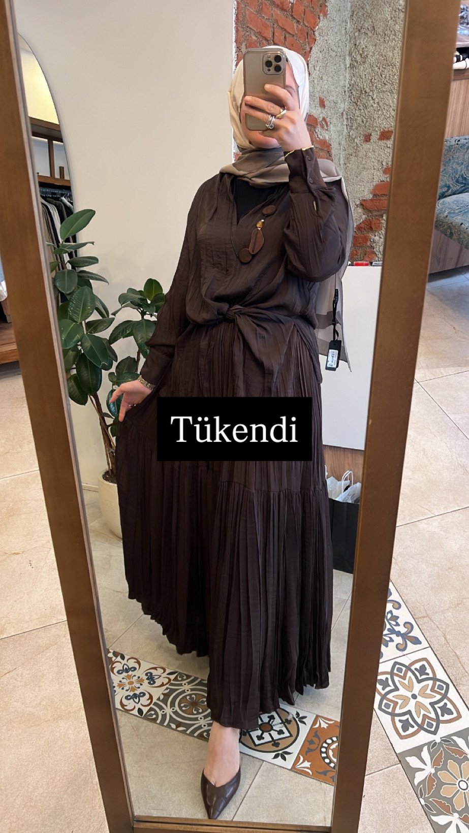 Tuniği aksesuarlı cupra takım kahve CEREMONY