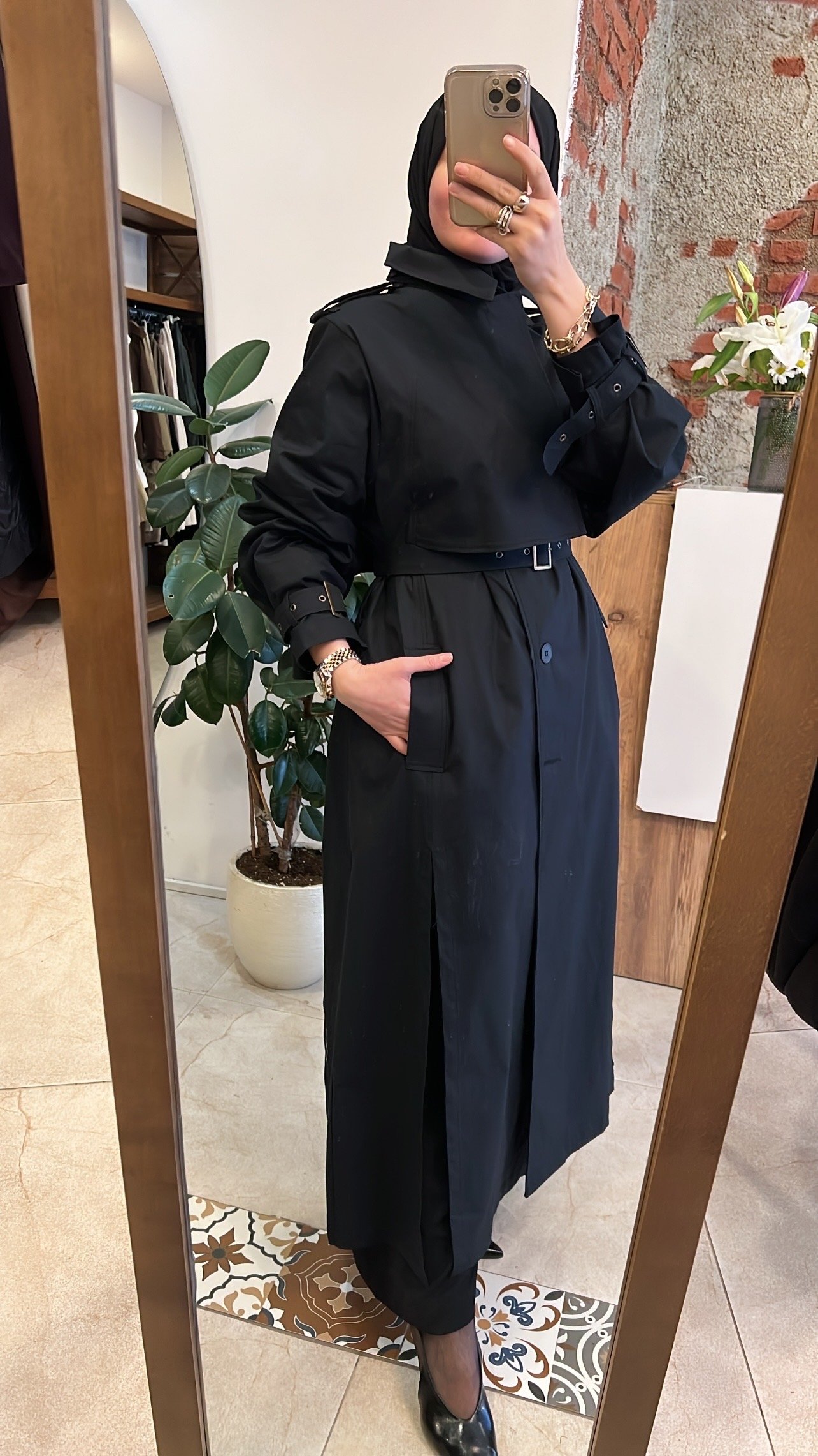 Valen trench siyah  QOOQ 