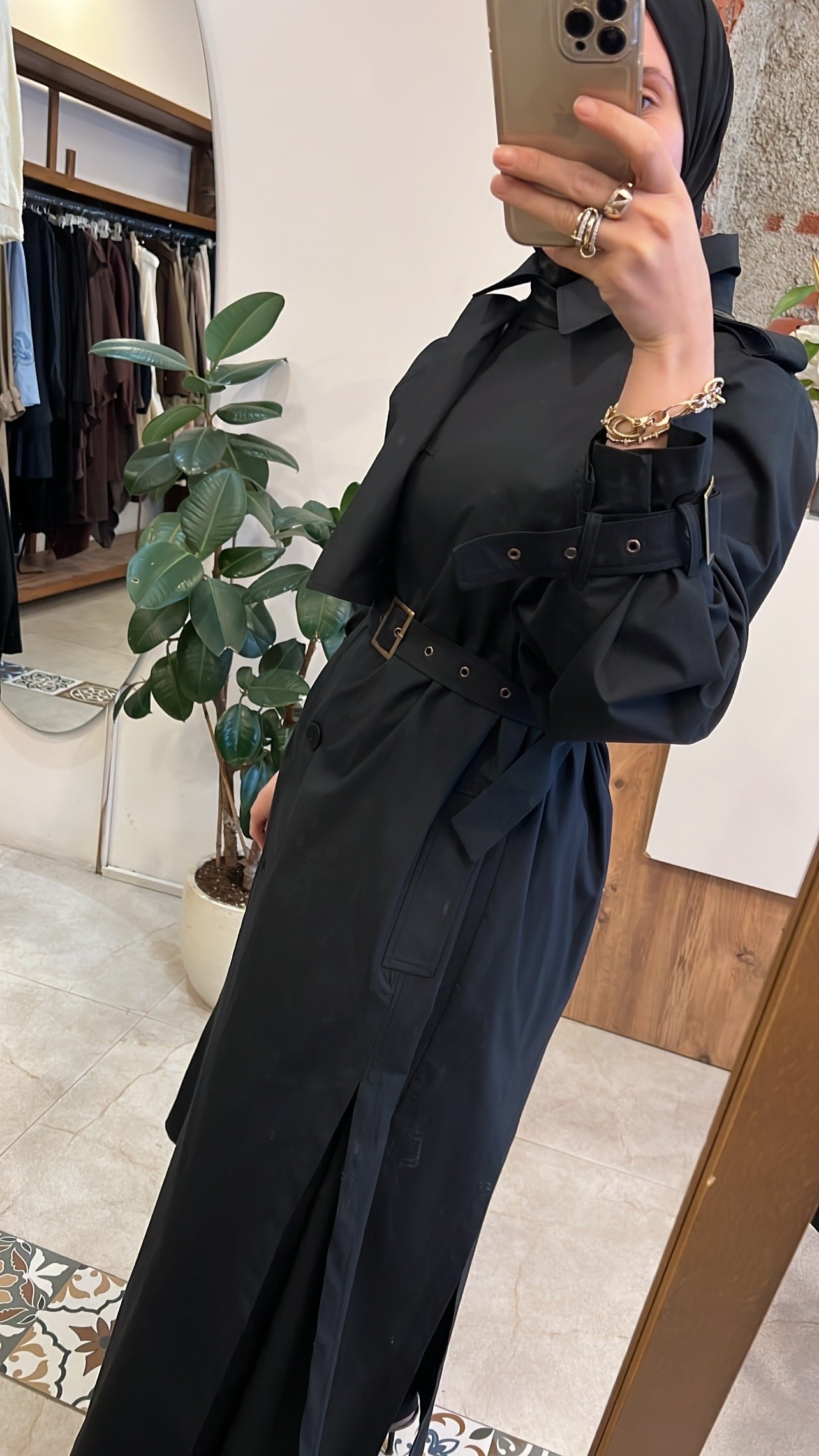 Valen trench siyah  QOOQ 