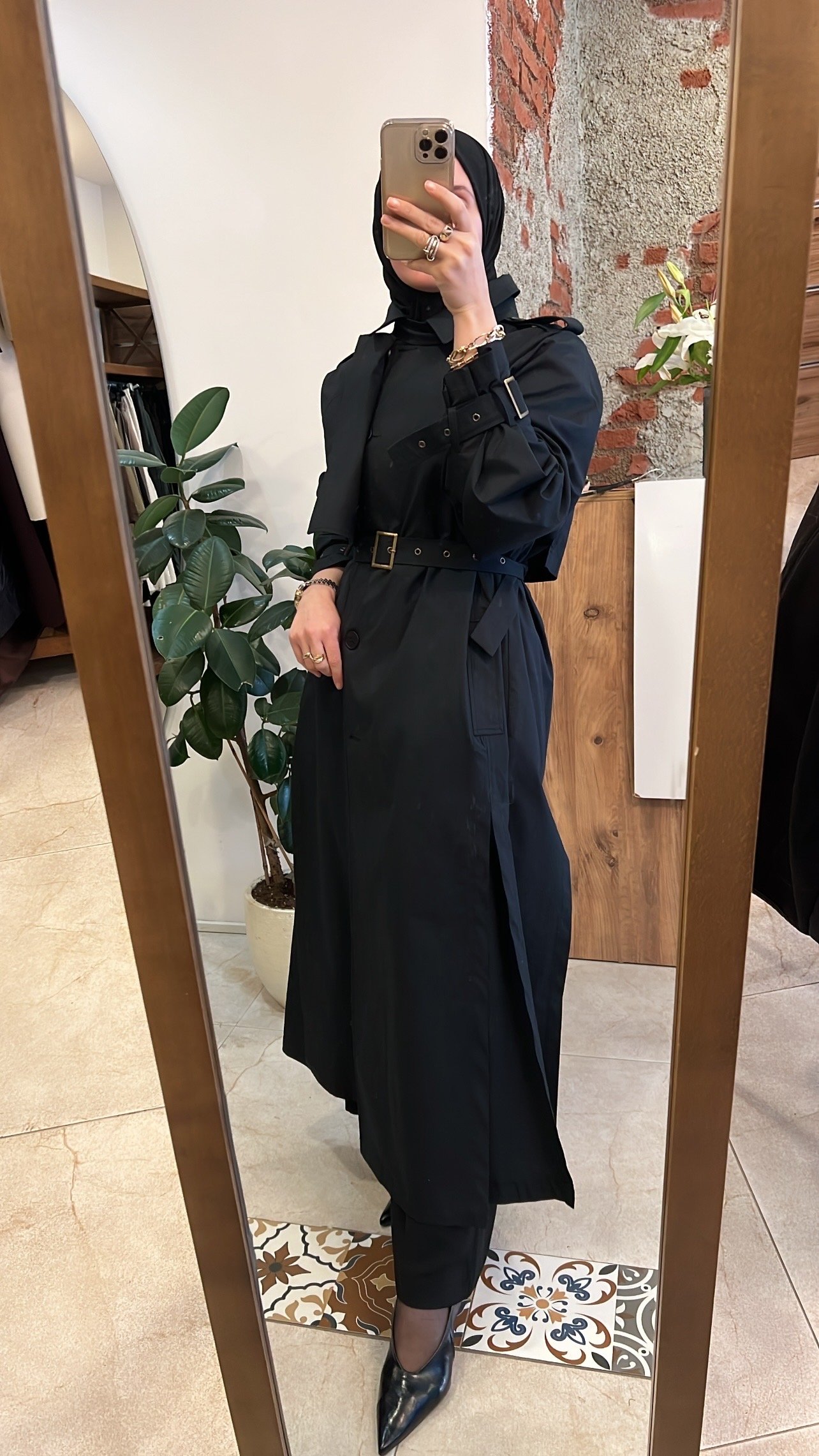 Valen trench siyah  QOOQ 