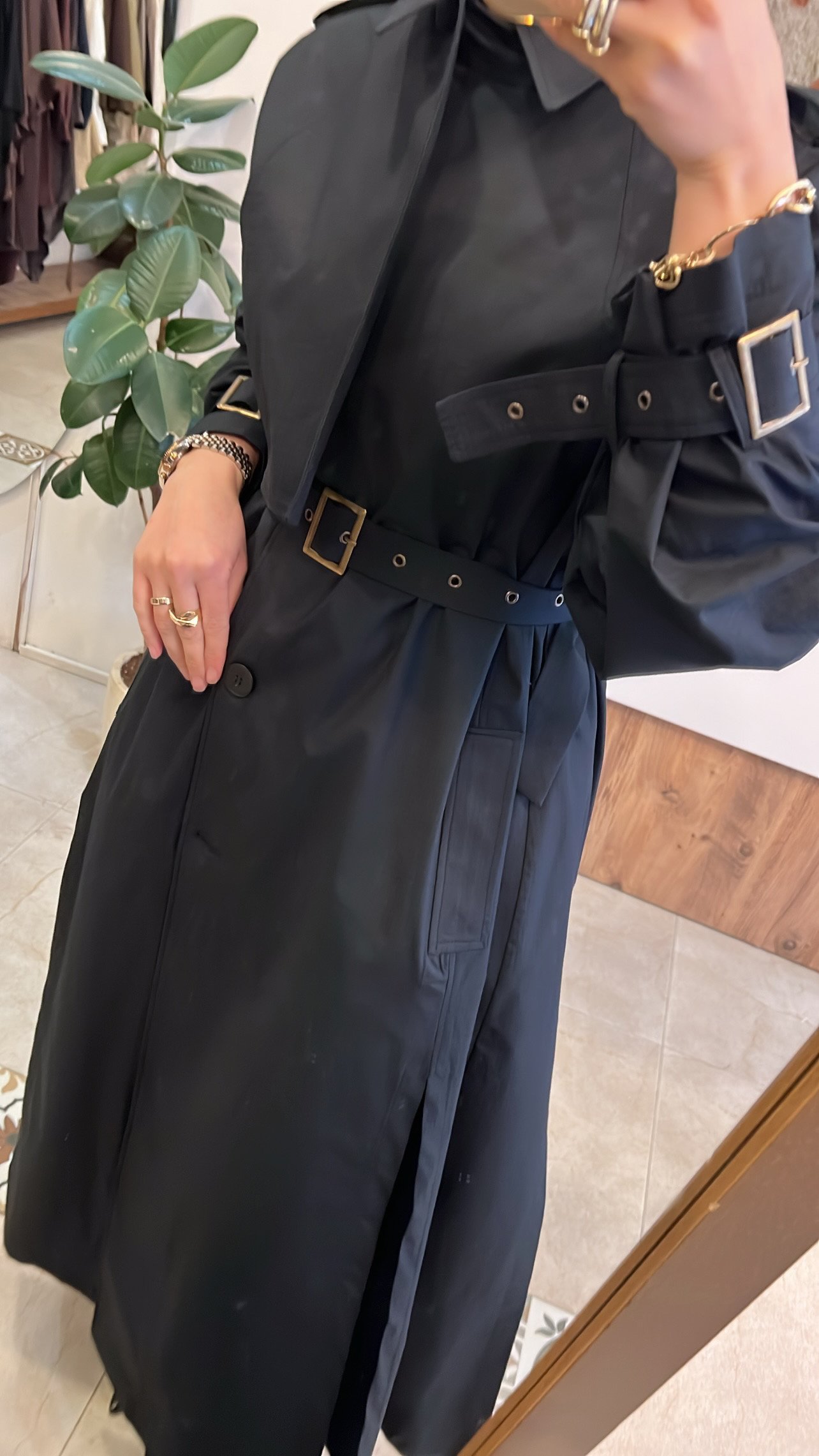 Valen trench siyah  QOOQ 