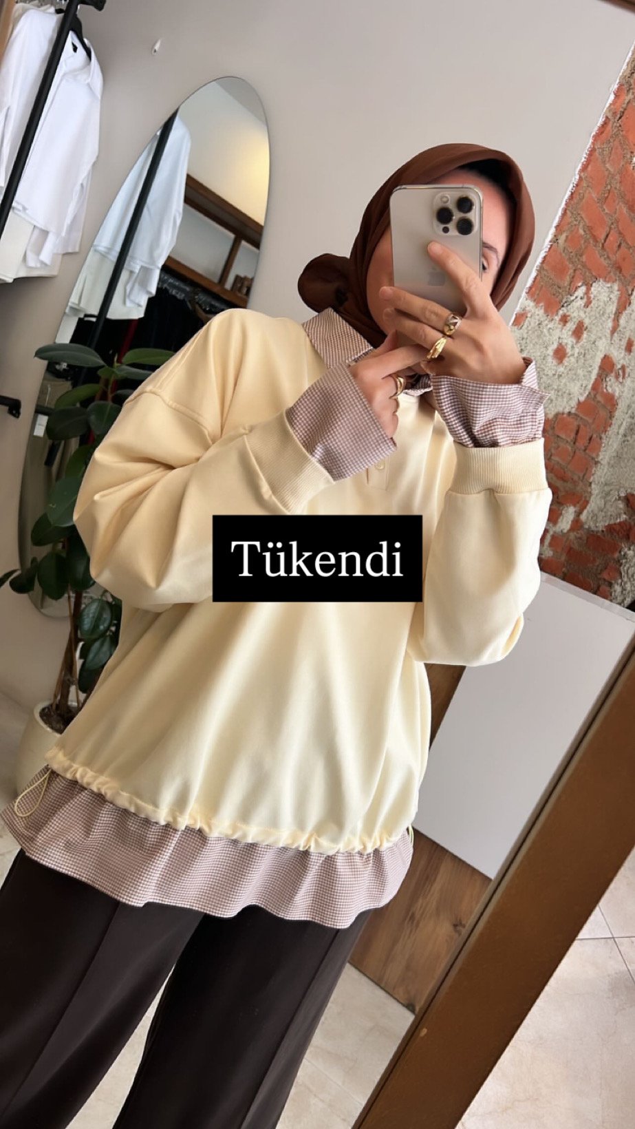 Yaka detaylı sweat sarı
