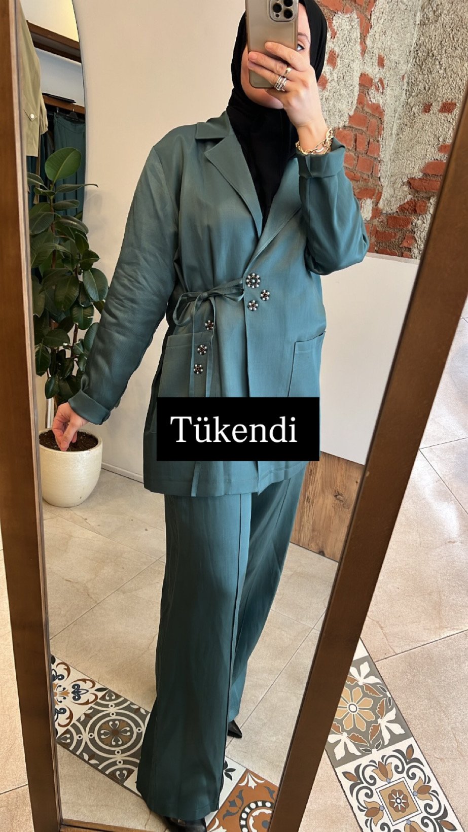 Yandan bağcıklı blazer ceket takım CEREMONY