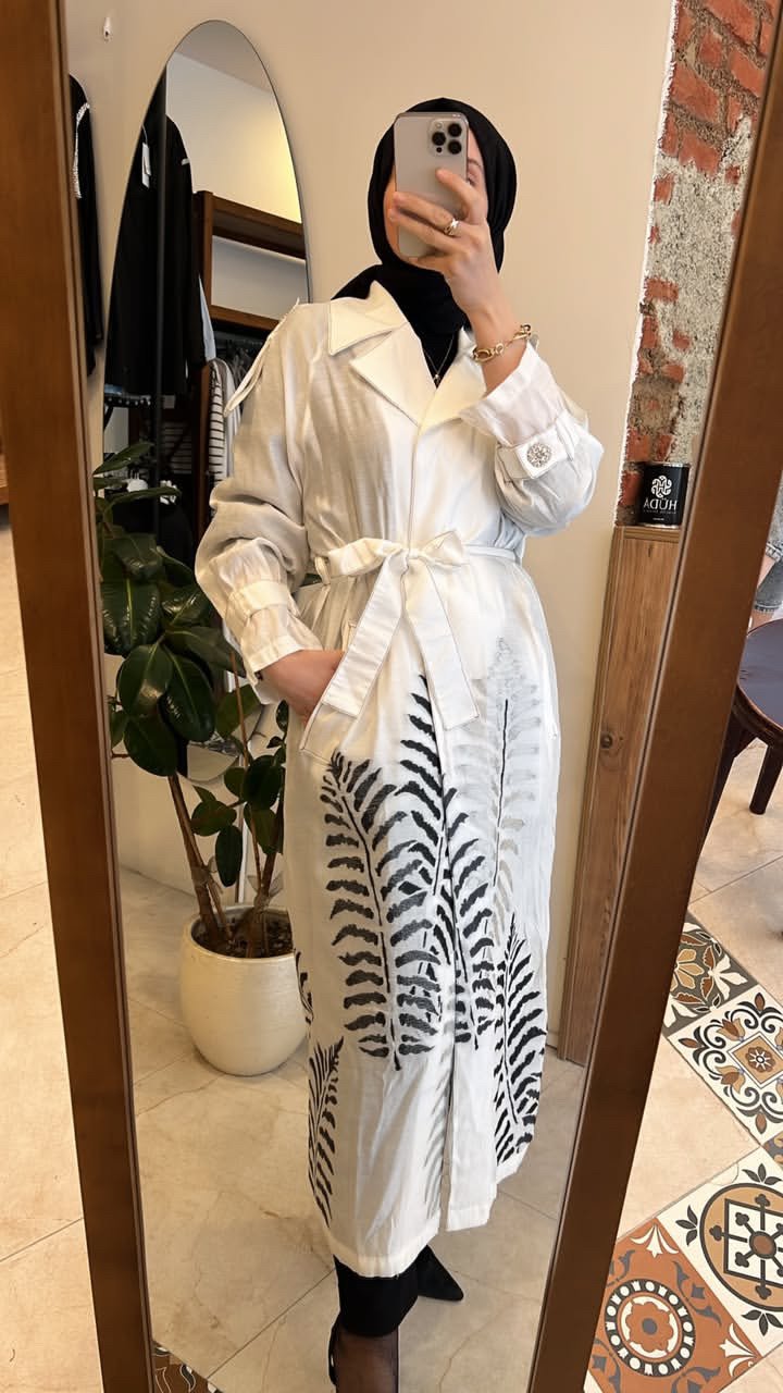 Yaprak Desenli Trenç Taş Rengi Ceremony