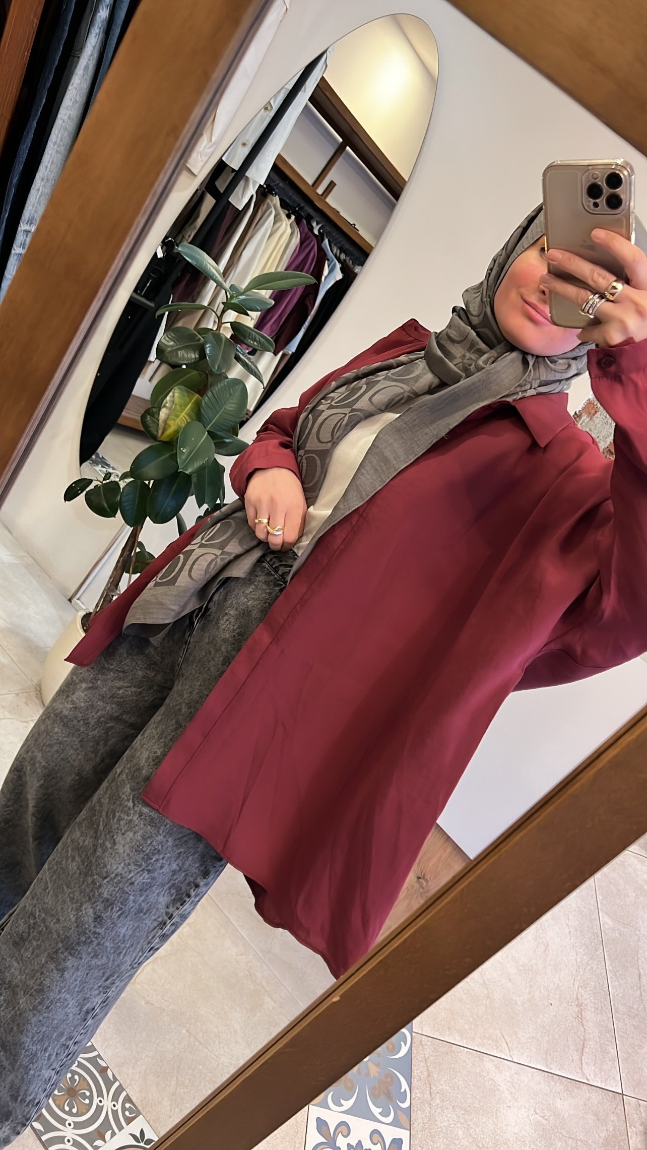 Yarasa kol gömlek bordo QOOQ