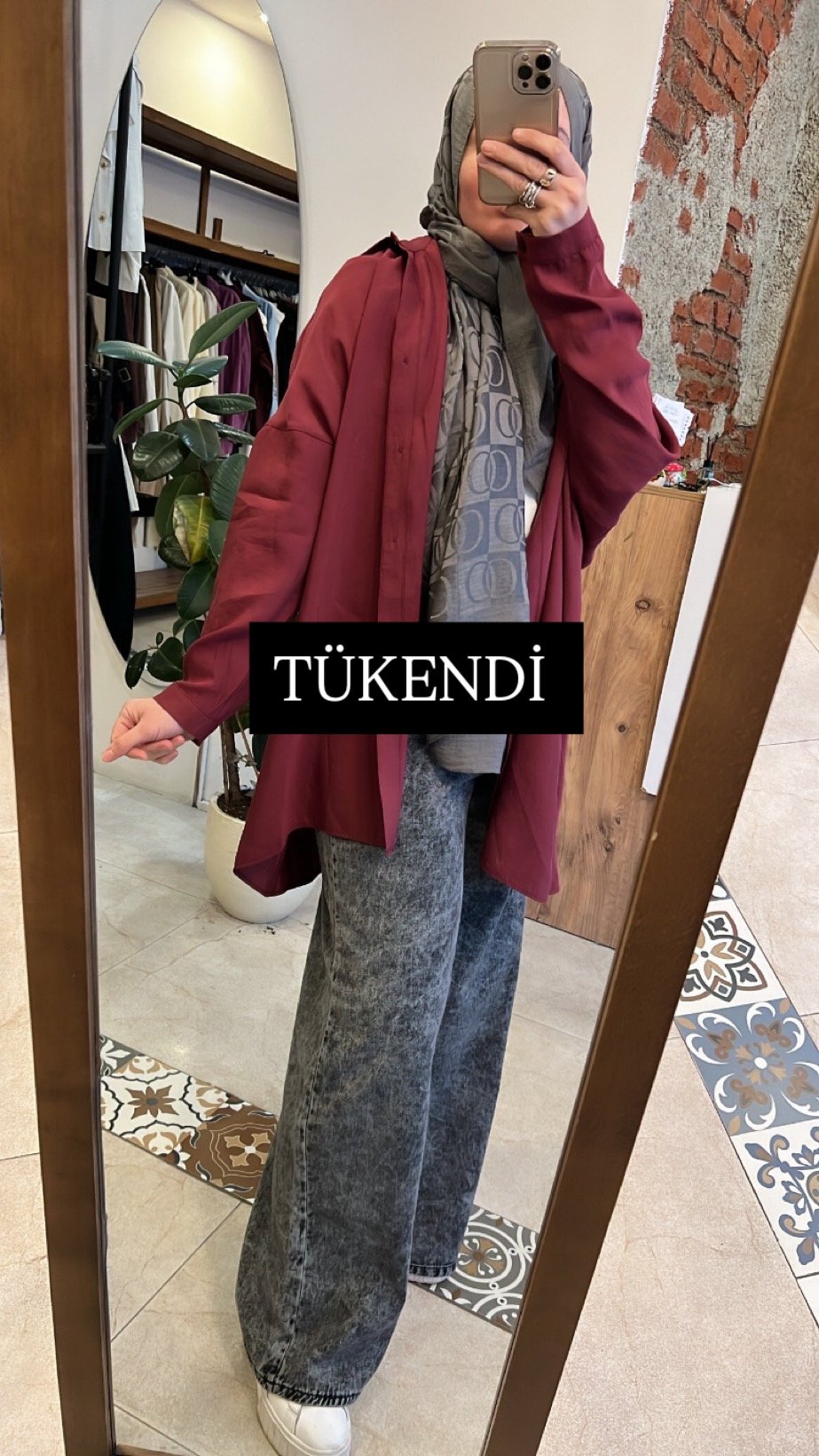 Yarasa kol gömlek bordo QOOQ