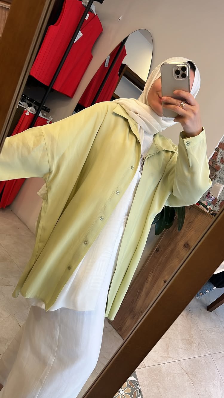 Yarasa Kol Gömlek Fıstık Yeşili QOOQ Store 