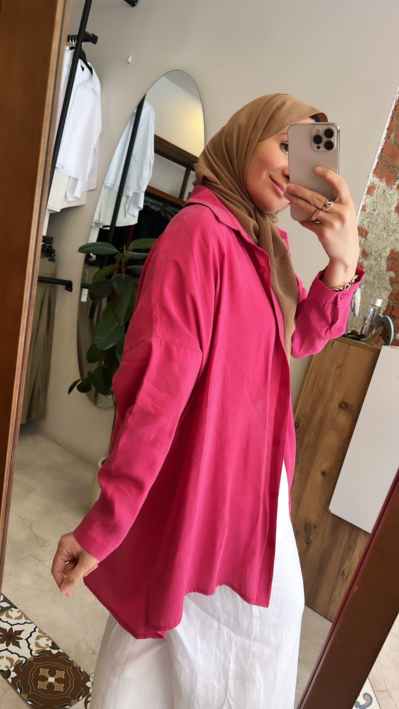 Yarasa kol gömlek fuşya QOOQ