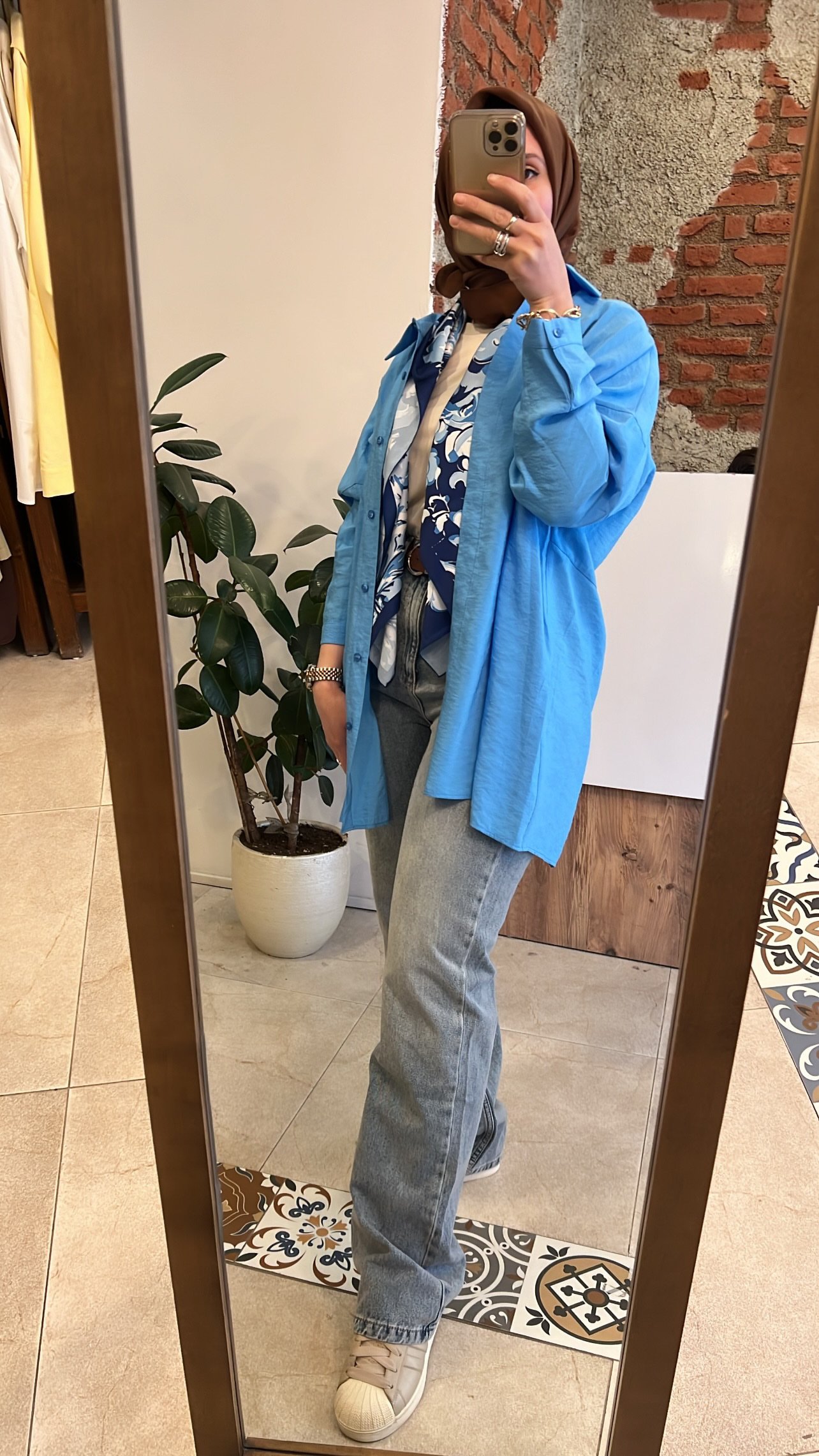 Yarasa kol gömlek gök mavi QOOQ