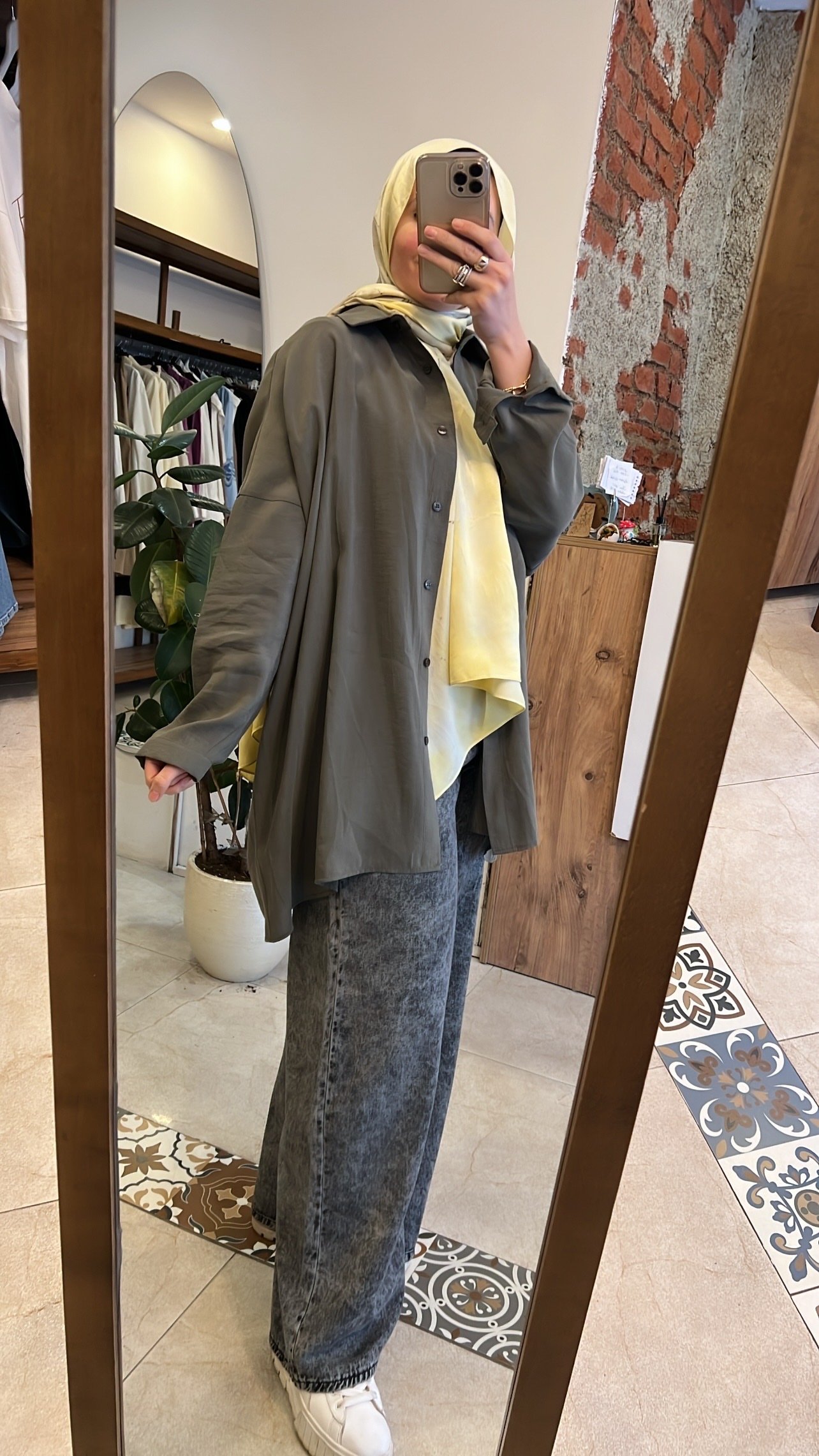 Yarasa kol gömlek haki QOOQ 