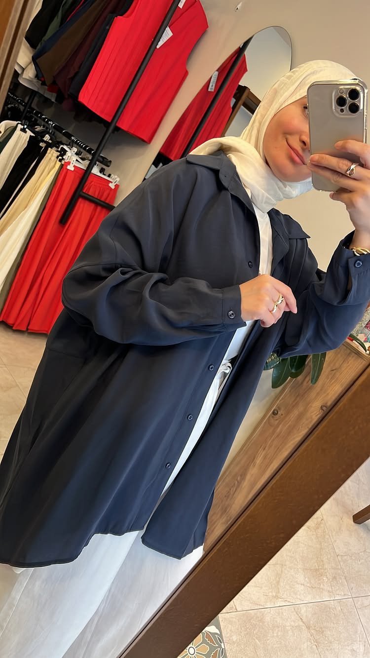 Yarasa Kol Gömlek Lacivert QOOQ Store 