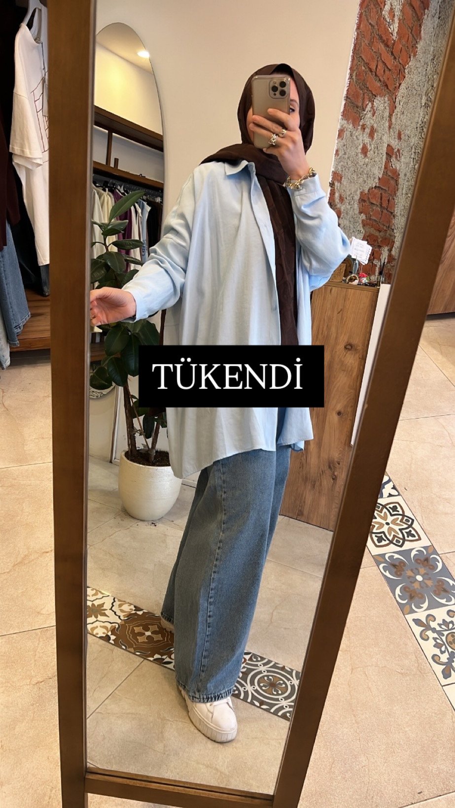 Yarasa kol gömlek mavi QOOQ