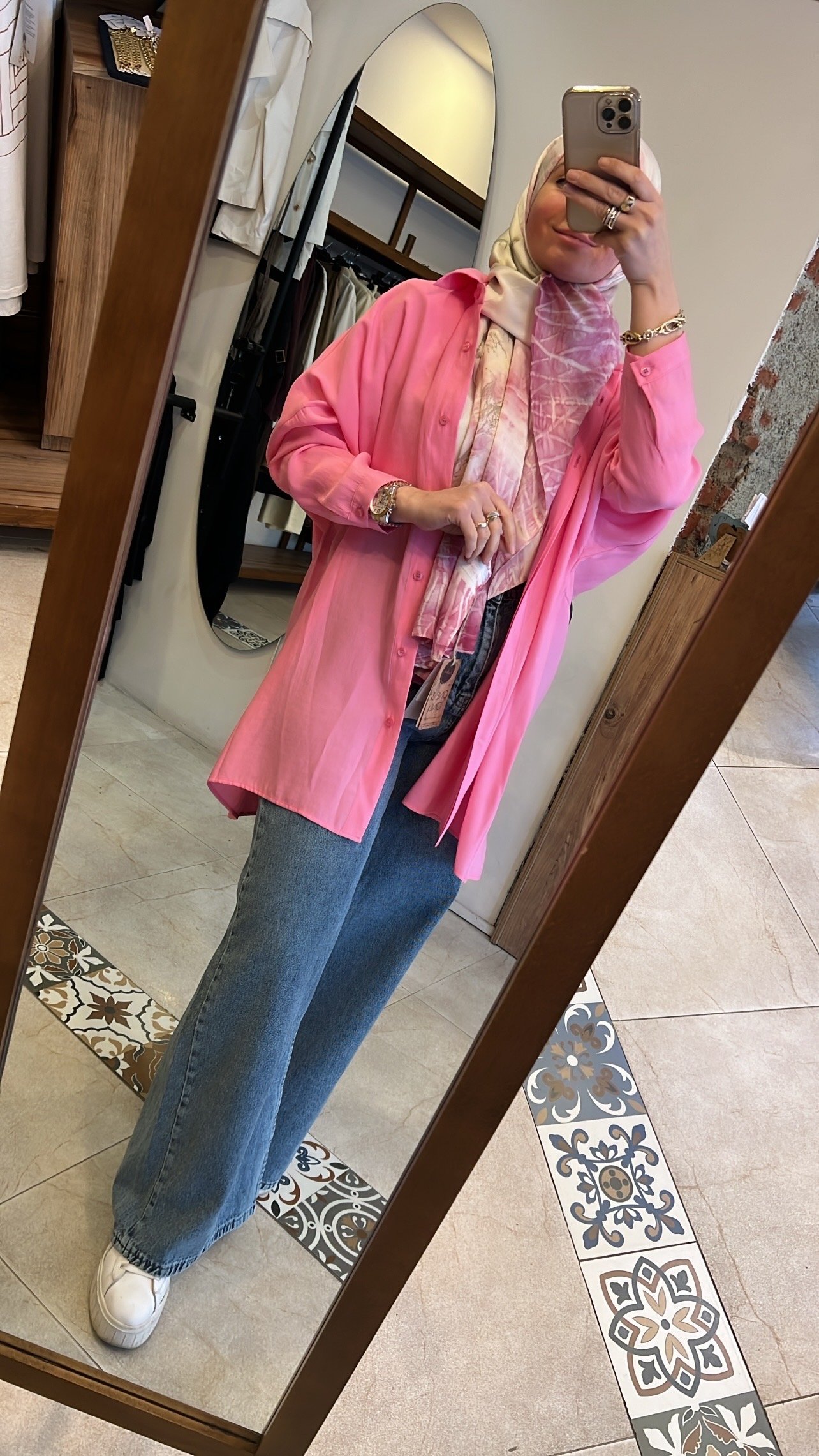 Yarasa kol gömlek pembe QOOQ