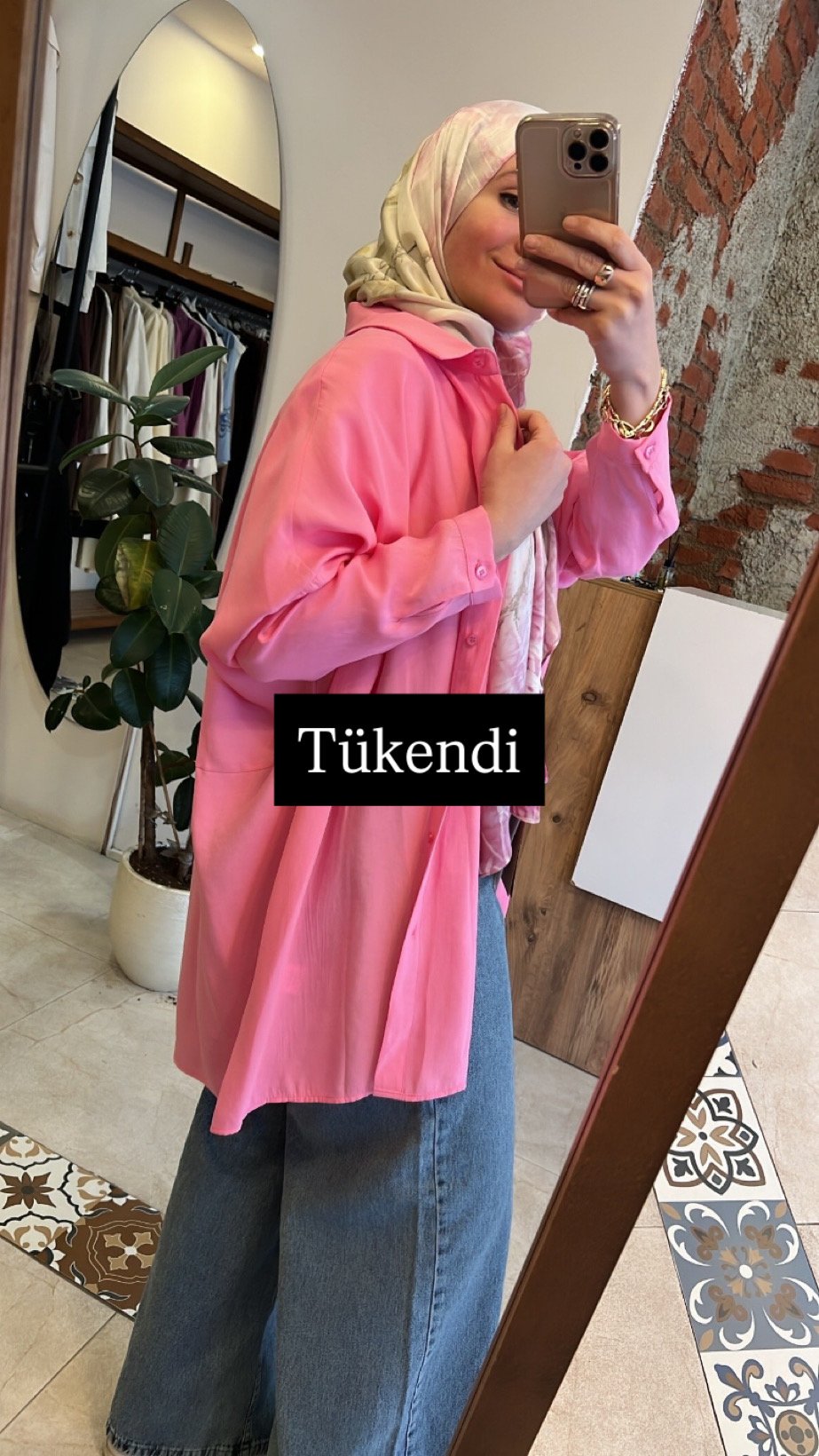 Yarasa kol gömlek pembe QOOQ